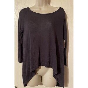 Decree Women's Size M Long Sleeve Boho Cut Out Sheer Plaid Pink Gray Top Blouse